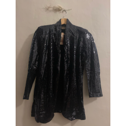 Veste blazer noire brillante