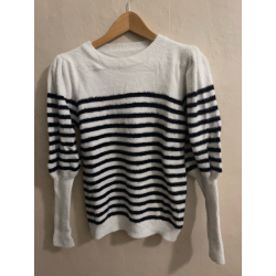 Pull marin manches bouffantes