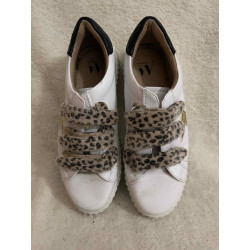 Basket blanche/léopard