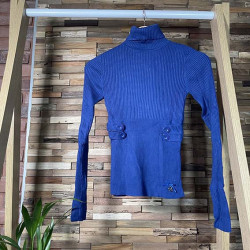 Blue turtleneck sweater