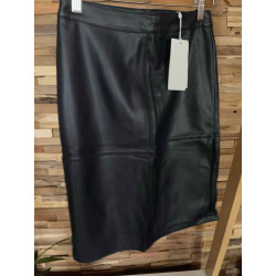 Jupe similicuir marine